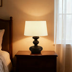 LIVARA 5W - Base Wood Solid & Shade Fabric Martin with Light Eye-Protection Dimmable Three-Color Lamp Table 38cm Black