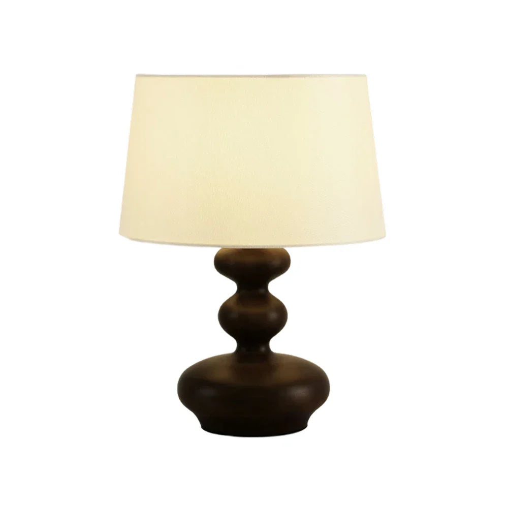 LIVARA 5W - Base Wood Solid & Shade Fabric Martin with Light Eye-Protection Dimmable Three-Color Lamp Table 38cm Black