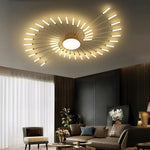 LIVARA 50W Gold - Fixture Acrylic & Iron Modern Light Neutral Heads Rotating 42+1 with Design Firework Light Ceiling LED
