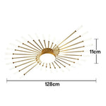 LIVARA 50W Gold - Fixture Acrylic & Iron Modern Light Neutral Heads Rotating 42+1 with Design Firework Light Ceiling LED