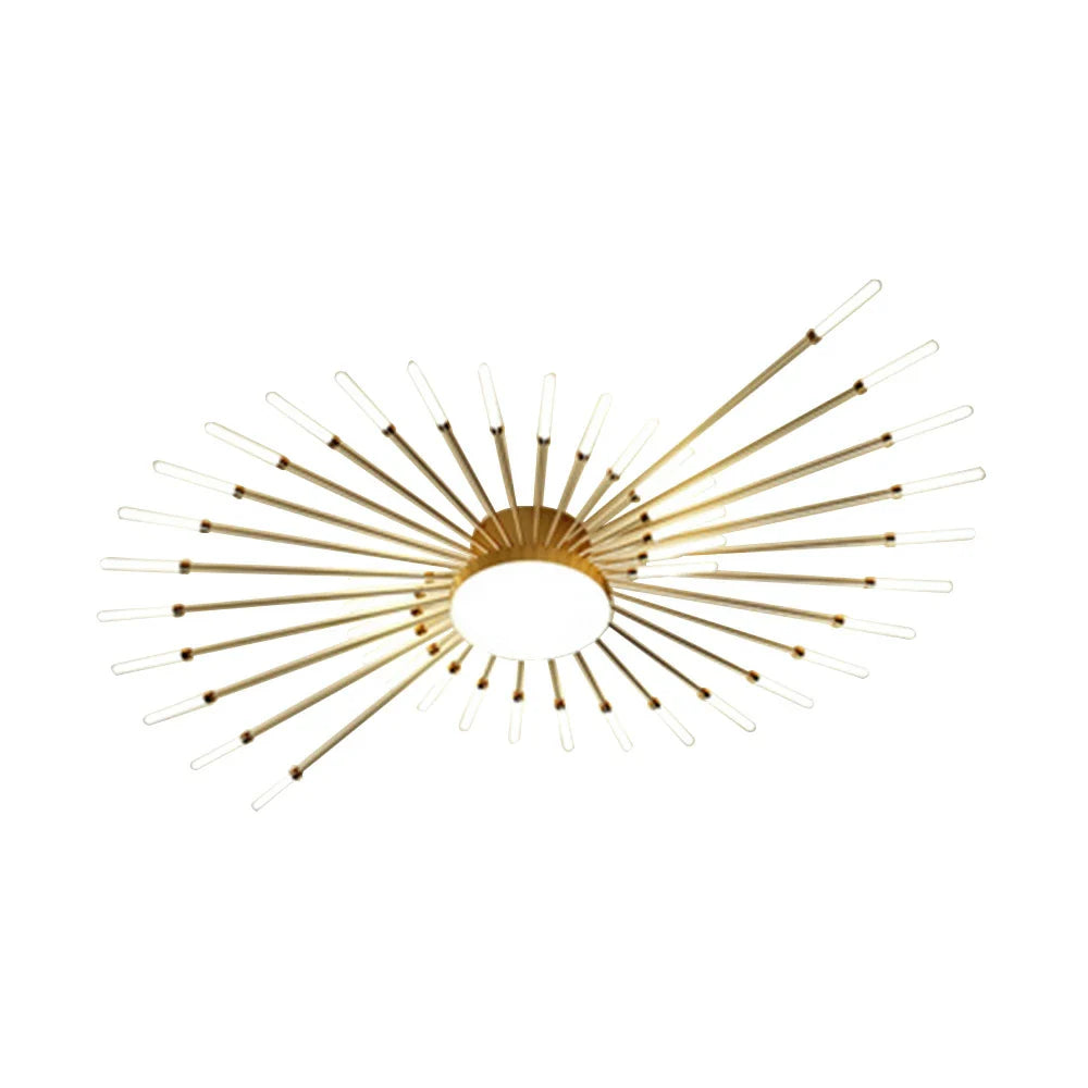 LIVARA 50W Gold - Fixture Acrylic & Iron Modern Light Neutral Heads Rotating 42+1 with Design Firework Light Ceiling LED