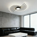 LIVARA 50W - Fixture Acrylic & Iron Modern Light Neutral Heads Rotating 42+1 with Design Firework Light Ceiling LED Black