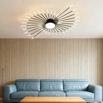 LIVARA 50W - Fixture Acrylic & Iron Modern Light Neutral Heads Rotating 42+1 with Design Firework Light Ceiling LED Black