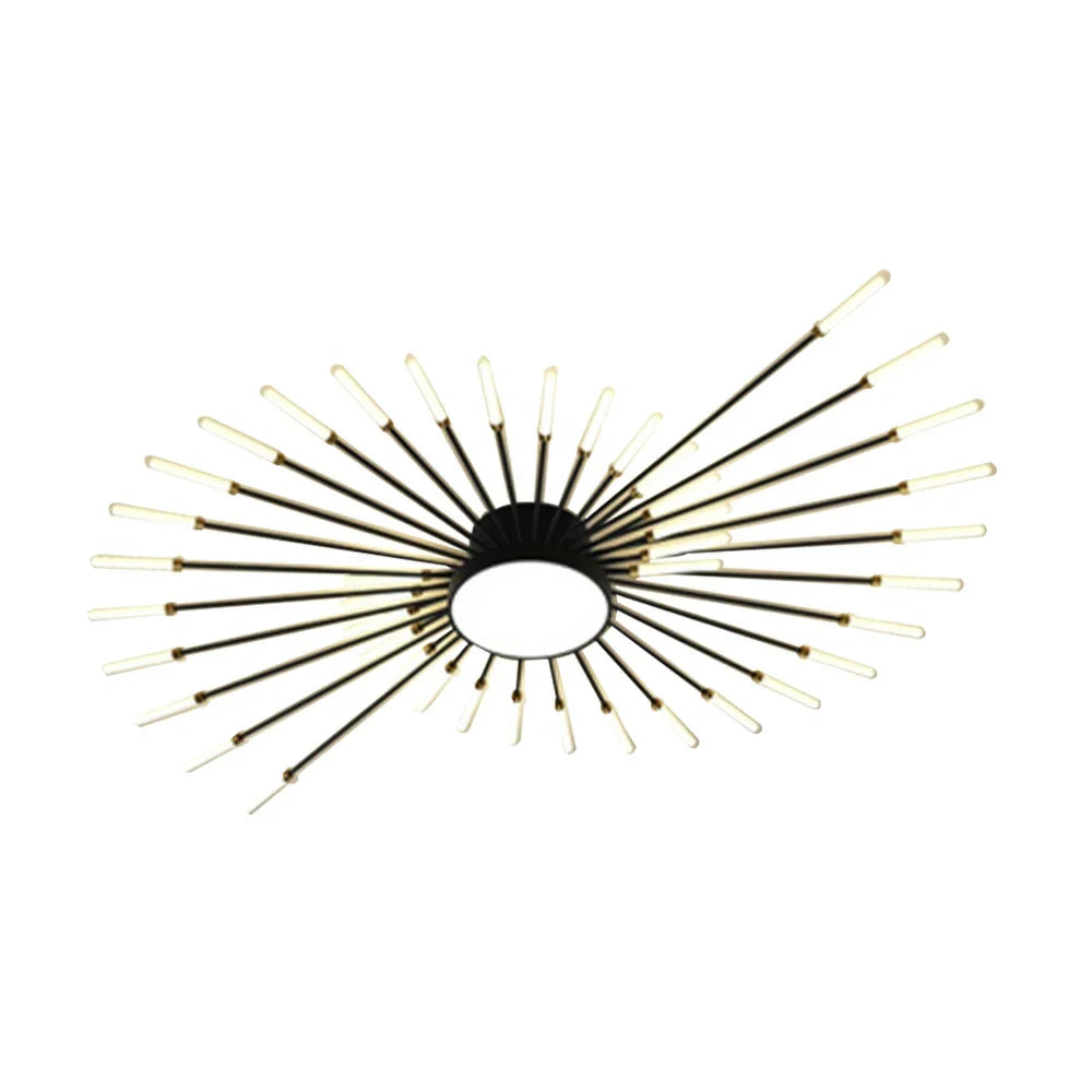 LIVARA 50W - Fixture Acrylic & Iron Modern Light Neutral Heads Rotating 42+1 with Design Firework Light Ceiling LED Black