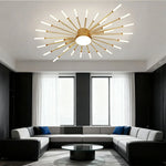 LIVARA 36W Gold - Fixture Acrylic & Iron Modern Light Neutral Heads Rotating 28+1 with Design Firework Light Ceiling LED