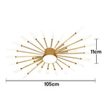 LIVARA 36W Gold - Fixture Acrylic & Iron Modern Light Neutral Heads Rotating 28+1 with Design Firework Light Ceiling LED