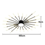 LIVARA 36W - Fixture Acrylic & Iron Modern Light Neutral Heads Rotating 28+1 with Design Firework Light Ceiling LED Black