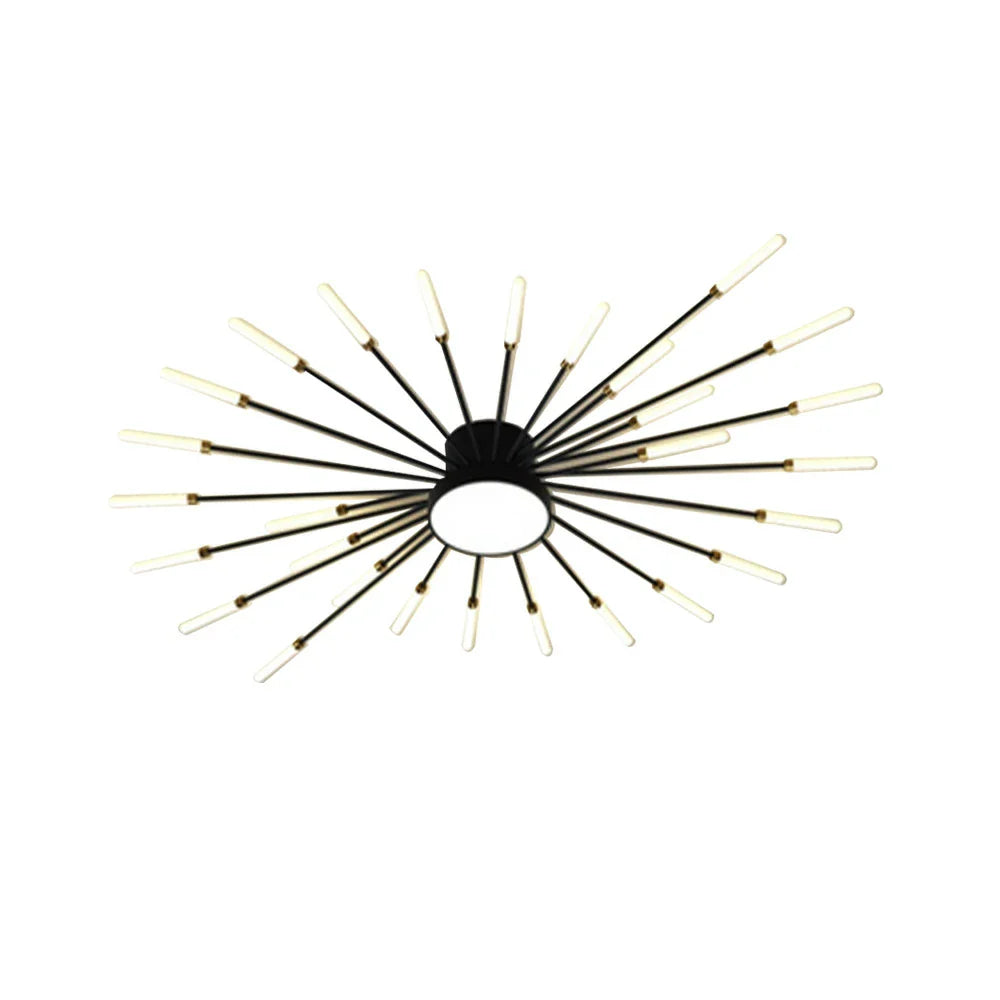 LIVARA 36W - Fixture Acrylic & Iron Modern Light Neutral Heads Rotating 28+1 with Design Firework Light Ceiling LED Black