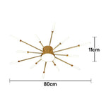 LIVARA 36W Gold - Fixture Acrylic & Iron Modern Light Neutral Heads Rotating 12+1 with Design Firework Sparkling Light Ceiling LED