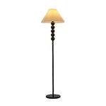 LIVARA 5W/7W/12W Three-Color Dimmable Floor Lamp with Full-Spectrum Eye-Protection Light, Fabric Shade, E27 Bulb & Black Iron Base - Yellow