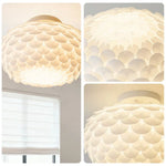 LIVARA 38/45cm Three-Color Dimmable LED Ceiling Light 9W Modern Flower Bud Design Flush Mount Lamp with Eye-Protection Soft Light - White