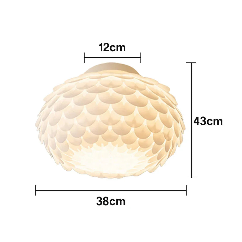 LIVARA 38/45cm Three-Color Dimmable LED Ceiling Light 9W Modern Flower Bud Design Flush Mount Lamp with Eye-Protection Soft Light - White