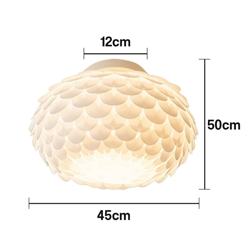 LIVARA 38/45cm Three-Color Dimmable LED Ceiling Light 9W Modern Flower Bud Design Flush Mount Lamp with Eye-Protection Soft Light - White