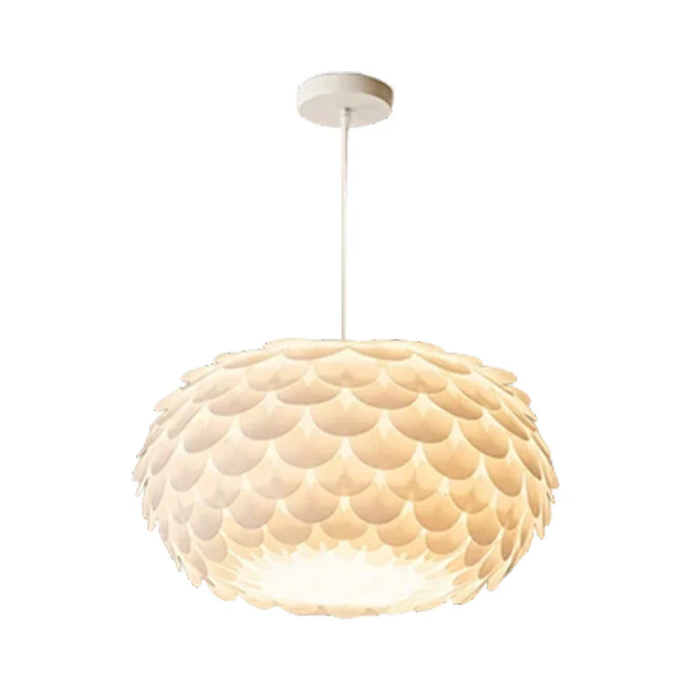 LIVARA 38/45cm Three-Color Dimmable LED Pendant Light 9W Modern Flower Bud Design Hanging Lamp with Eye-Protection Soft Light - White