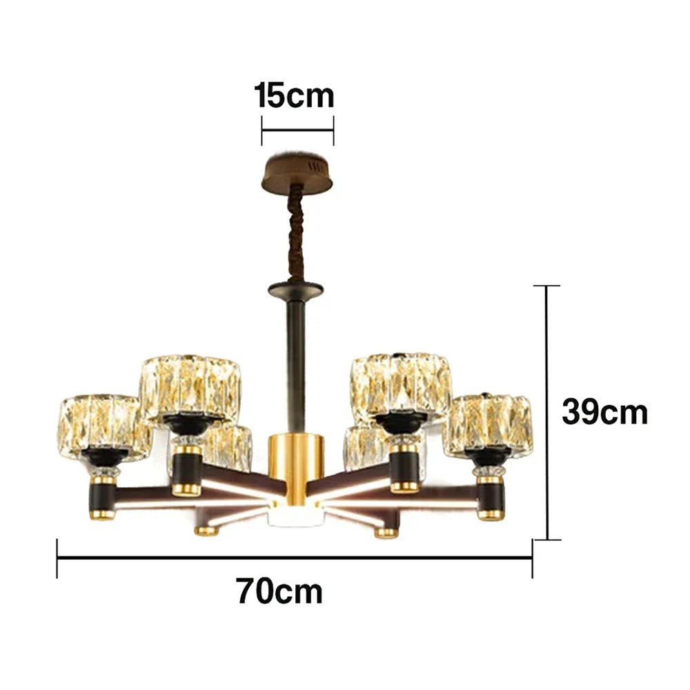 LIVARA 30W Illumination Bright Flicker-Free & LED Eye-Care Dimmable Three-Color Source, Light Dual with Light Pendant Crystal