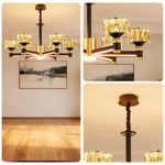 LIVARA 30W Illumination Bright Flicker-Free & LED Eye-Care Dimmable Three-Color Source, Light Dual with Light Pendant Crystal