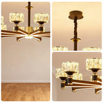 LIVARA 50W Illumination Bright Flicker-Free & LED Eye-Care Dimmable Three-Color Source, Light Dual with Light Pendant Crystal