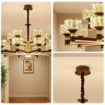 LIVARA 75W Illumination Bright Flicker-Free & LED Eye-Care Dimmable Three-Color Source, Light Dual with Light Pendant Crystal