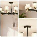 LIVARA 120W Design Eye-Comfort Flicker-Free & Source Light Dual LED, Three-Color Adjustable with Light Pendant Crystal