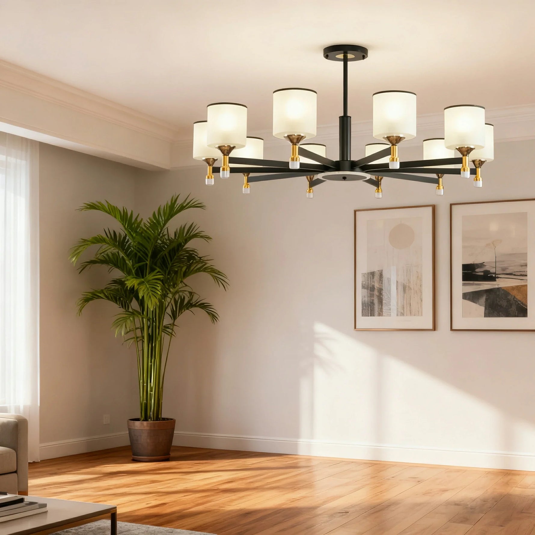 LIVARA 120W Design Eye-Comfort Flicker-Free & Source Light Dual LED, Three-Color Adjustable with Light Pendant Crystal