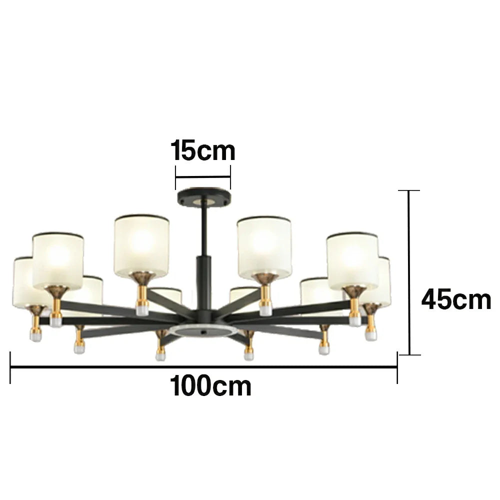 LIVARA 120W Design Eye-Comfort Flicker-Free & Source Light Dual LED, Three-Color Adjustable with Light Pendant Crystal