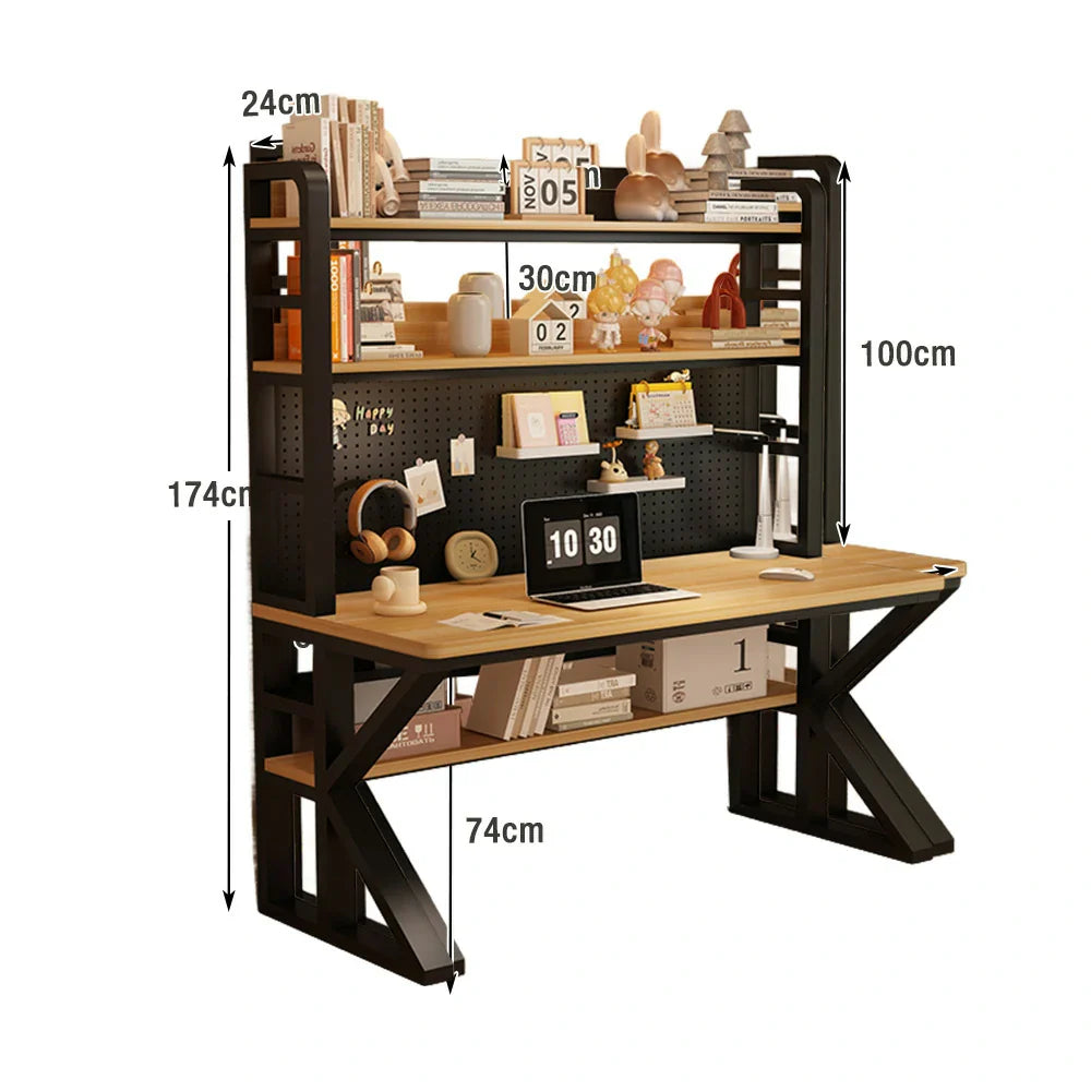 LIVARA Office Desk Pegboard Steel Black Thick Design, Panels, Storage Frame, 2-in-1 Space-Saving 100/120/140cm, and - Wood