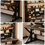 LIVARA Office Panels, 2-in-1 - Storage and Thick Pegboard 100/120/140cm, Design, Black Desk Steel Space-Saving Frame, Walunt