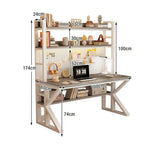 LIVARA Office - Space-Saving Desk Thick Steel White Panels, Storage Design, 100/120/140cm, Frame, and Pegboard 2-in-1 Grey