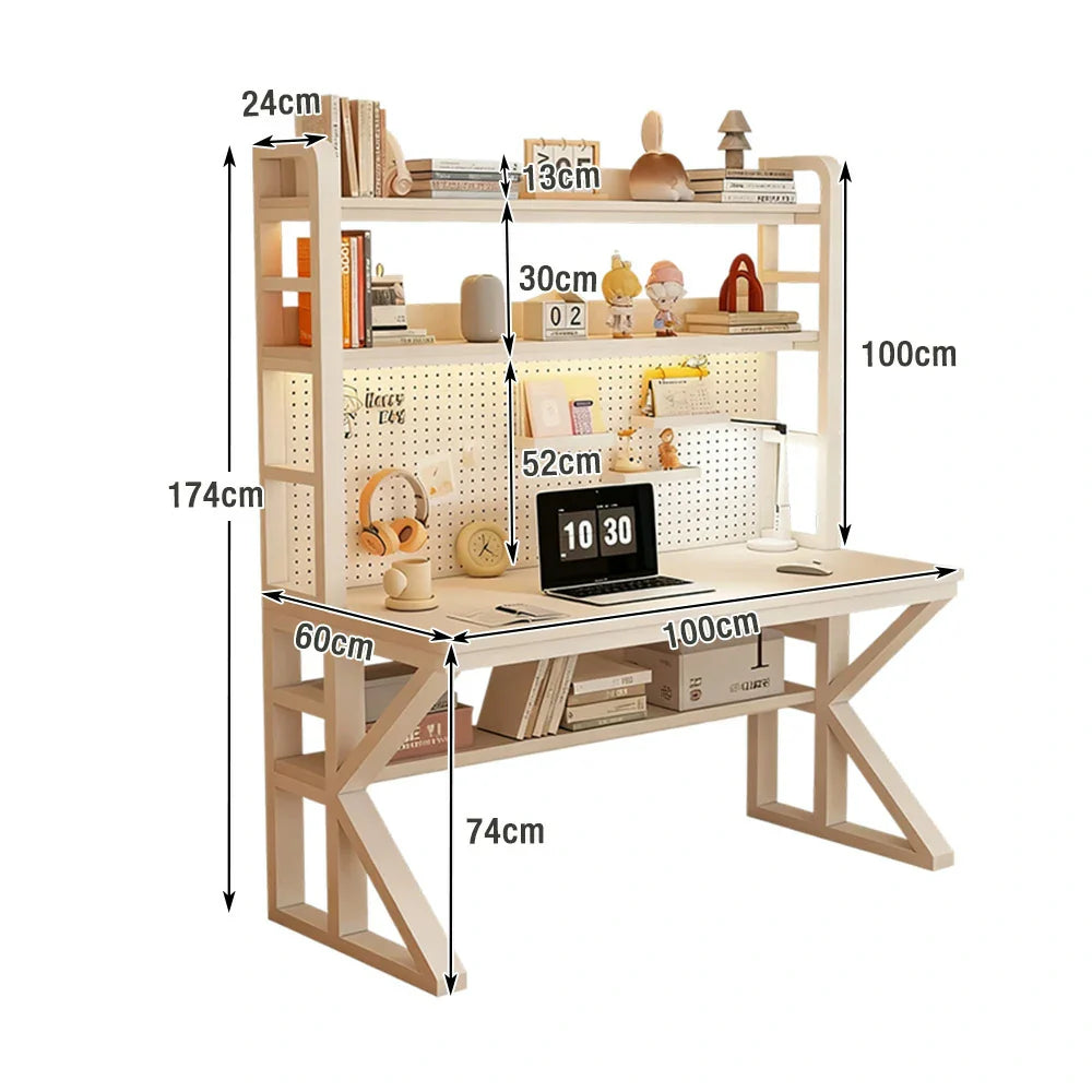 LIVARA Office - 2-in-1 Frame, Panels, Pegboard 100/120/140cm, Steel Design, Space-Saving Storage Desk Thick White