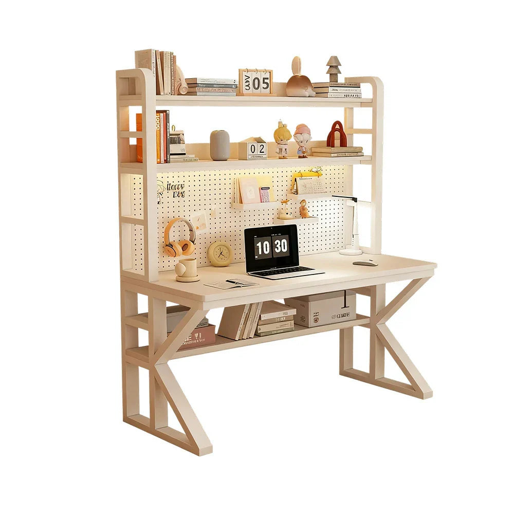 LIVARA Office - 2-in-1 Frame, Panels, Pegboard 100/120/140cm, Steel Design, Space-Saving Storage Desk Thick White