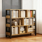 LIVARA 4-Tier Steel Thickened Storage Space-Saving Reinforced Bookshelf - Frame Rack, Eco Panels, 80/110/140cm Black