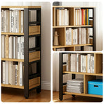 LIVARA 4-Tier Steel Thickened Storage Space-Saving Reinforced Bookshelf - Frame Rack, Eco Panels, 80/110/140cm Black