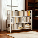 LIVARA 4-Tier Space-Saving Thickened Bookshelf Steel Panels, 80/110/140cm Eco Rack, - Storage Frame Reinforced White