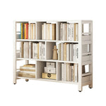 LIVARA 4-Tier Space-Saving Thickened Bookshelf Steel Panels, 80/110/140cm Eco Rack, - Storage Frame Reinforced White