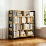 LIVARA 5-Tier Reinforced Space-Saving Frame Bookshelf - Storage Panels, Steel Eco Rack, 80/110/140cm Thickened Black