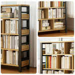 LIVARA 5-Tier Reinforced Space-Saving Frame Bookshelf - Storage Panels, Steel Eco Rack, 80/110/140cm Thickened Black