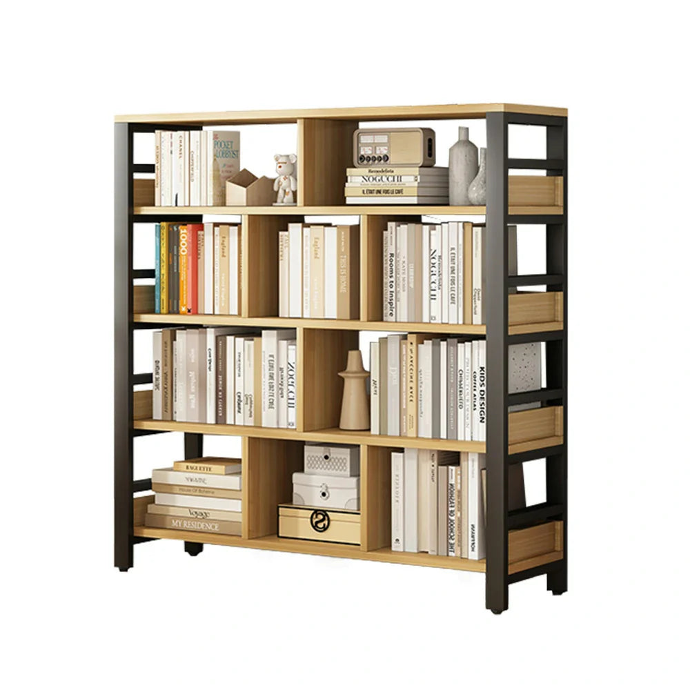 LIVARA 5-Tier Reinforced Space-Saving Frame Bookshelf - Storage Panels, Steel Eco Rack, 80/110/140cm Thickened Black