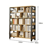 LIVARA 6-Tier Space-Saving Frame 80/110/140cm Bookshelf Rack, Storage Steel Thickened - Panels, Reinforced Eco Black