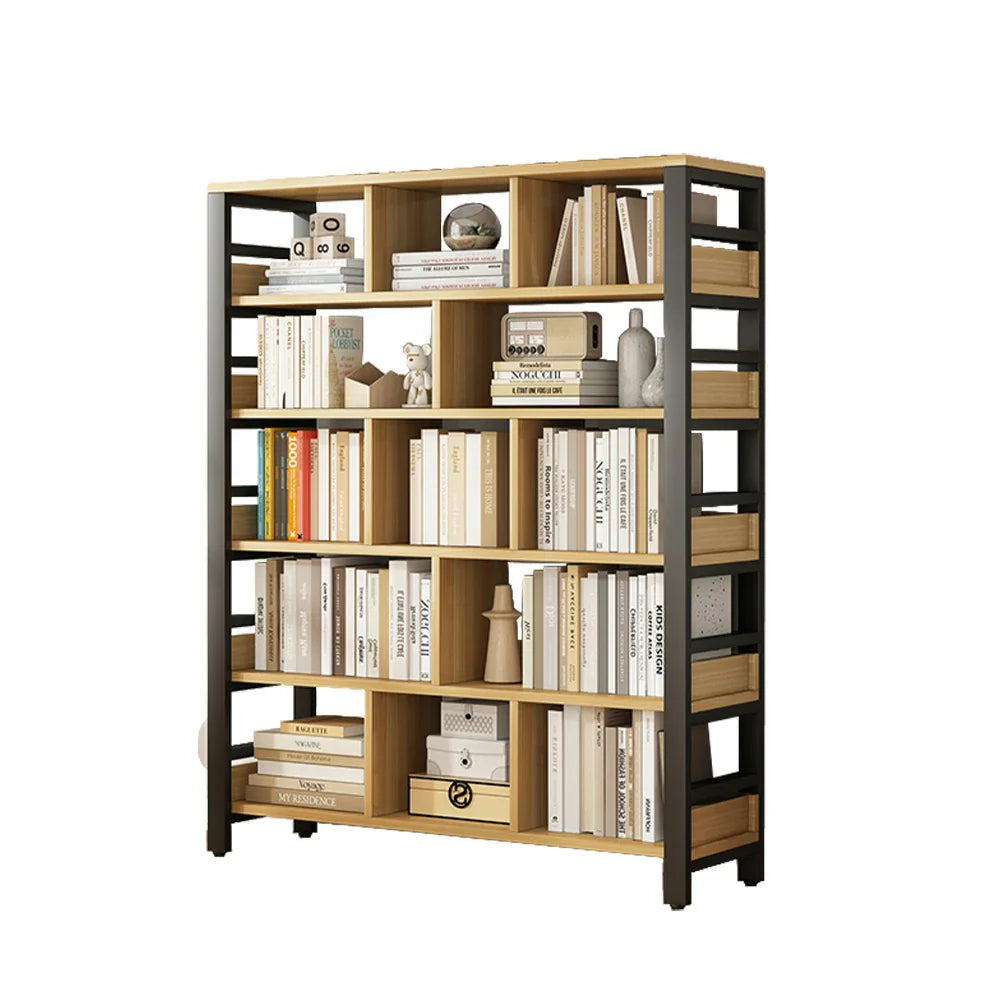 LIVARA 6-Tier Space-Saving Frame 80/110/140cm Bookshelf Rack, Storage Steel Thickened - Panels, Reinforced Eco Black