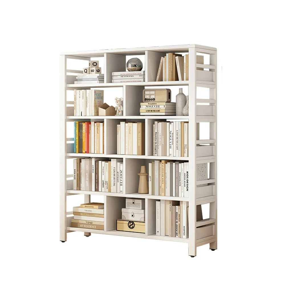 LIVARA 6-Tier Frame Steel Bookshelf Storage Space-Saving 80/110/140cm Reinforced Rack, Thickened - Eco Panels, White