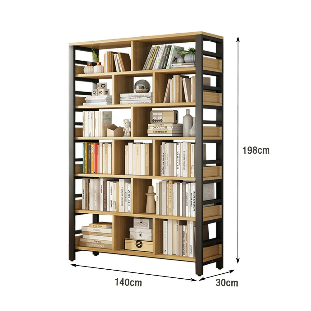 LIVARA 7-Tier Reinforced - Panels, Steel Space-Saving Rack, Frame Storage Bookshelf Thickened 80/110/140cm Eco Black