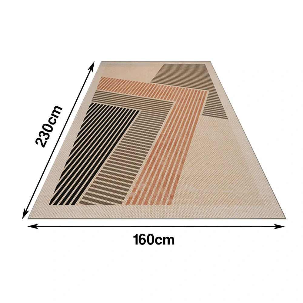 LIVARA 160/200cm Floor Rugs Belgian Velvet, Non-Fraying, Soft and Dense, Easy to Clean, Anti-Slip Backing