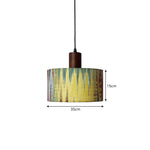 LIVARA Guangyun Large 35cm Artistic Drum Pendant Light for Dining Room Bedroom - Multicolour