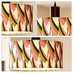 LIVARA Large 35cm Tricolour Fabric Drum Pendant Light for Dining Room Bedroom - Multicolour