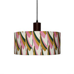LIVARA Large 35cm Tricolour Fabric Drum Pendant Light for Dining Room Bedroom - Multicolour