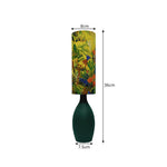 LIVARA Tropical Botanical Fabric Table Lamp Plug-In Accent Light for Bedroom Living Room - Yellow & Green