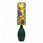LIVARA Tropical Botanical Fabric Table Lamp Plug-In Accent Light for Bedroom Living Room - Yellow & Blue