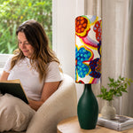 LIVARA Gold-Accented Floral Fabric Table Lamp Plug-In Bedside Light for Bedroom Living Room - Multicolour
