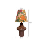 LIVARA Vintage Floral Fabric Table Lamp Plug-In Bedside Accent Light for Bedroom Living Room - Brown & Orange
