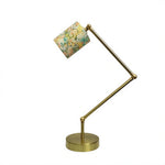 LIVARA Adjustable Arm Fabric Shade Desk Lamp Plug-In Reading Light for Bedroom Study - Brass & White